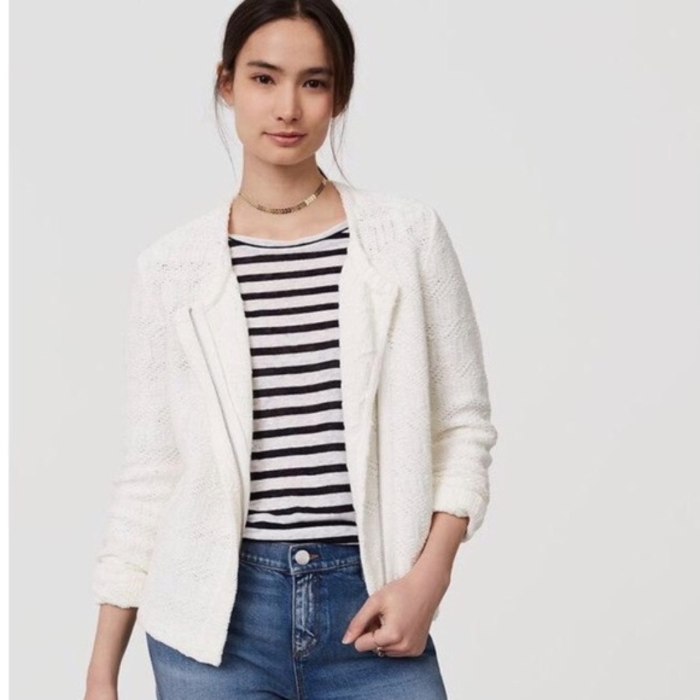 Ann Taylor Loft Knit Moto Jacket Blazer